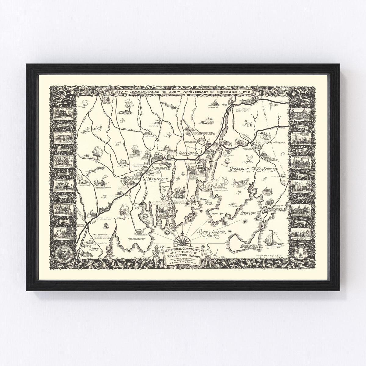 Greenwich Vintage Map 1939