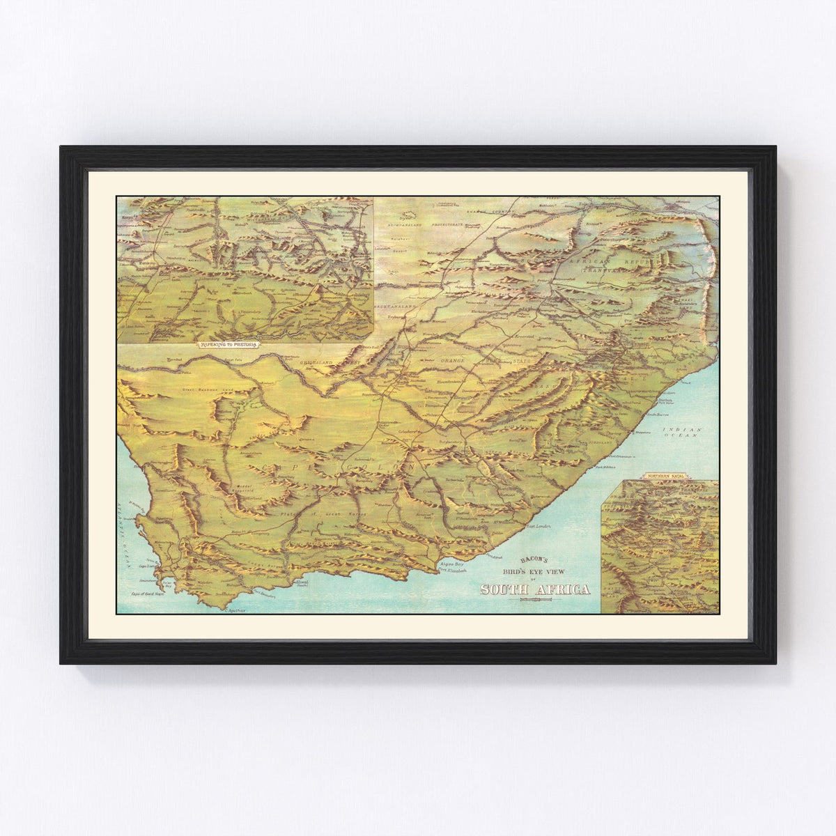 South Africa Vintage Map 1890