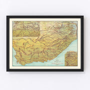 South Africa Vintage Map 1890