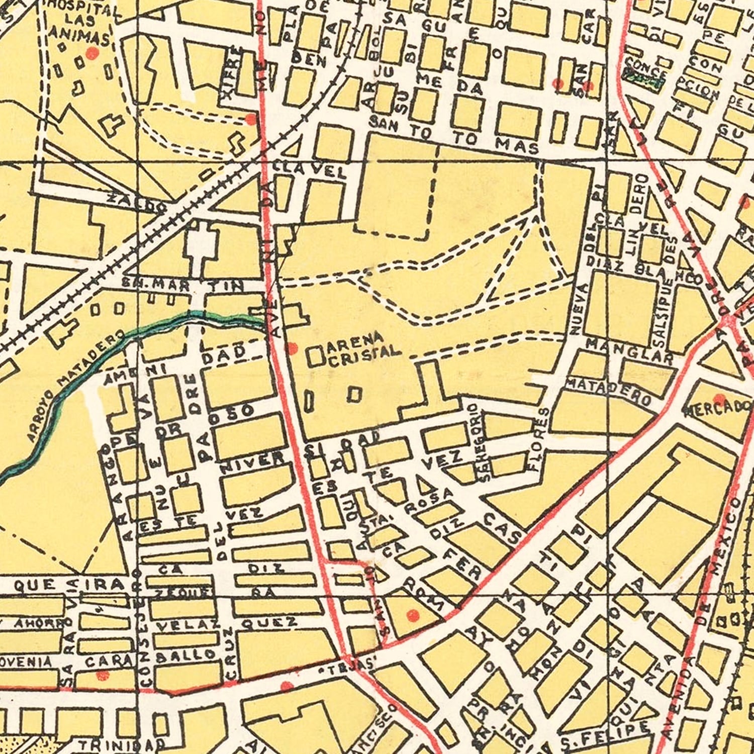 Restored historic details from the 1945 city map of Havana