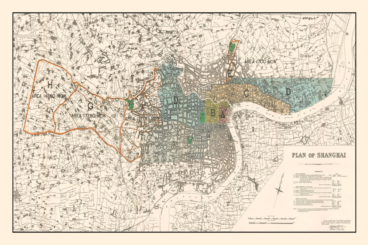 Preview of Vintage Map of Shanghai, China 1928