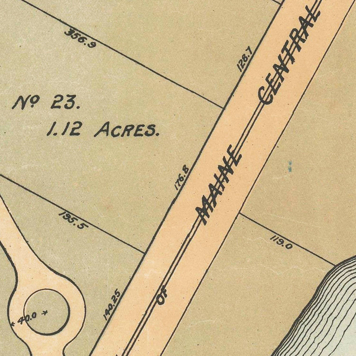 Restored historic details from the 1888 city map of Buena Vista, Maine