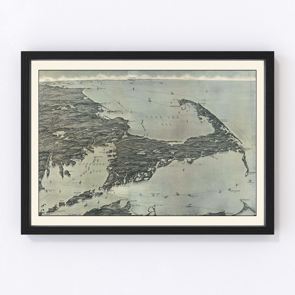 Cape Cod Vintage Map 1915