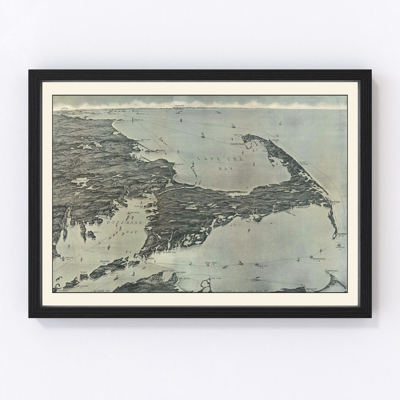 Cape Cod Vintage Map 1915
