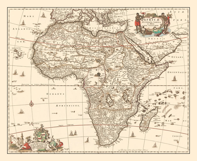 Size comparison using Vintage Africa Map 1658