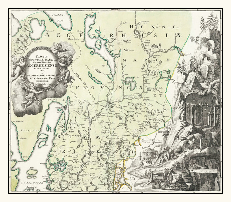 Size comparison using Vintage Akershus, Norway Map 1729