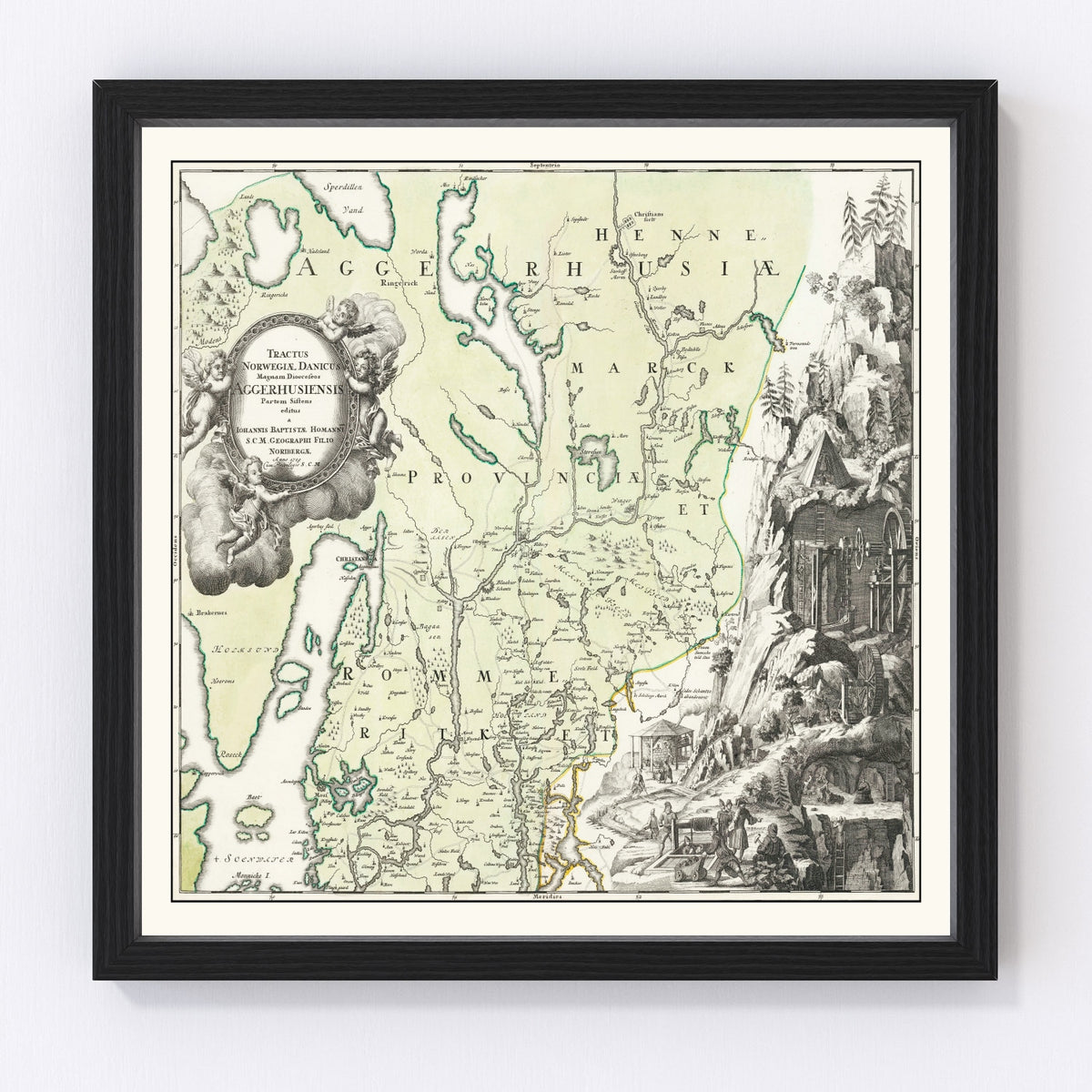 Akershus, Norway Vintage Map 1729