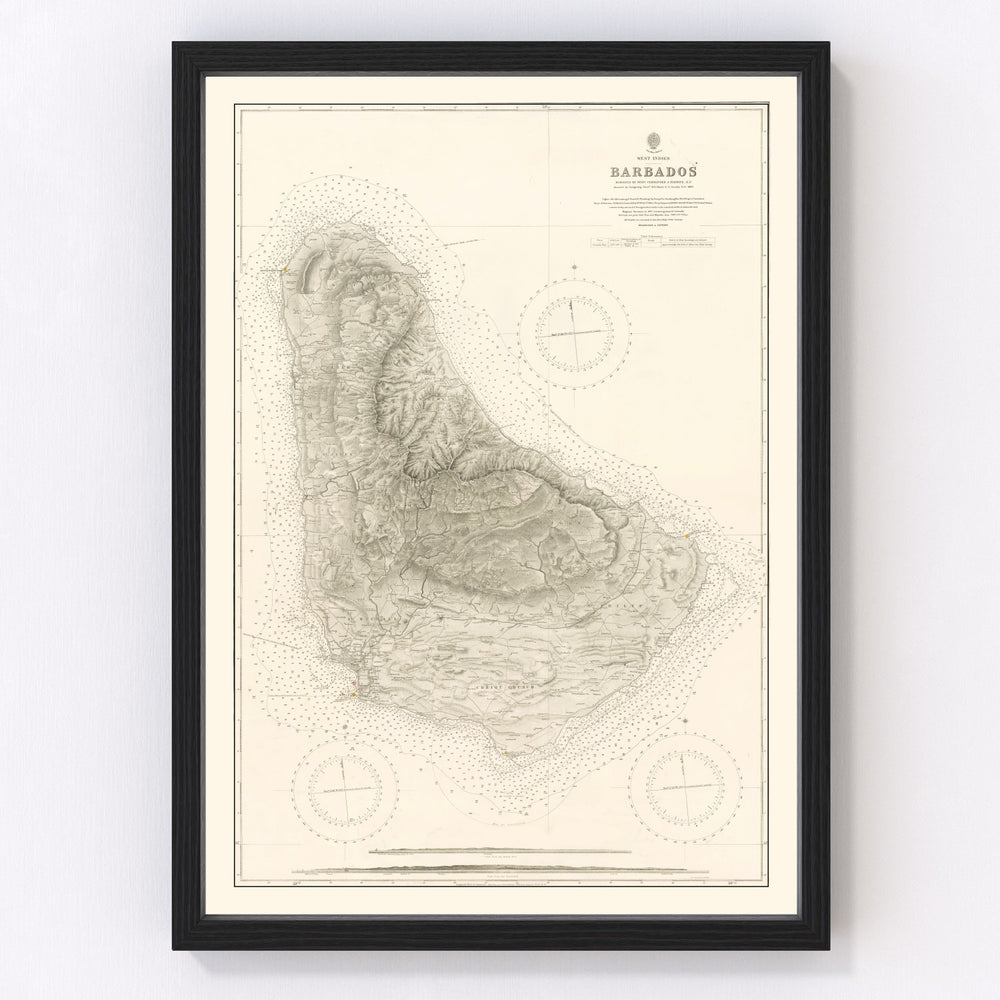 Barbados Vintage Map 1927