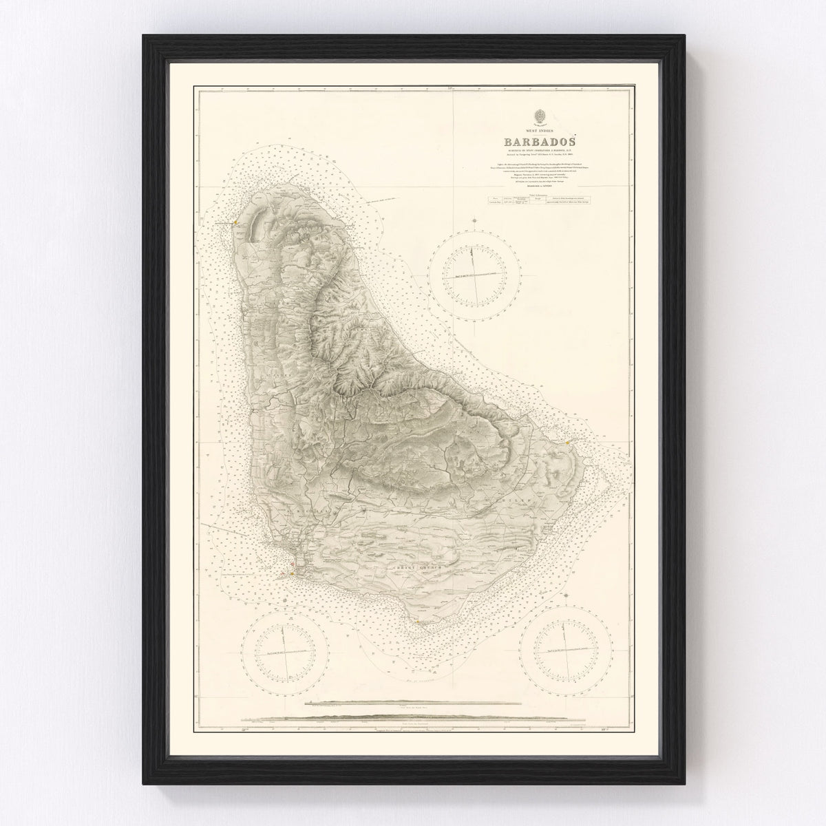 Barbados Vintage Map 1927