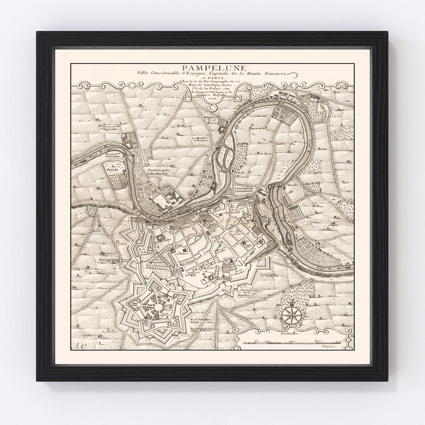 Pamplona Vintage Map 1719