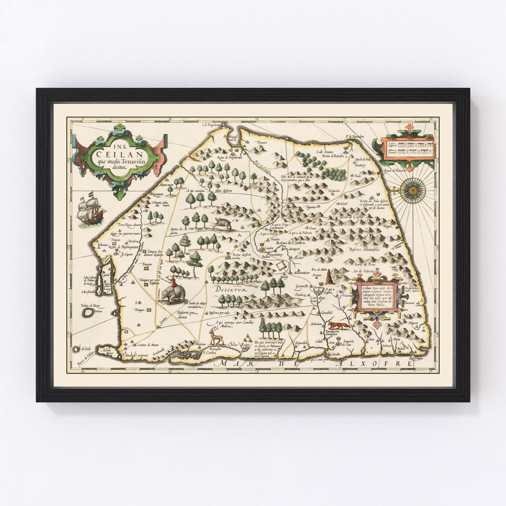 Sri Lanka Vintage Map 1623
