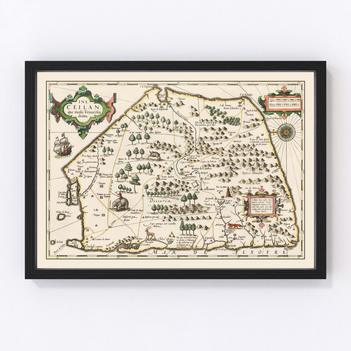 Sri Lanka Vintage Map 1623