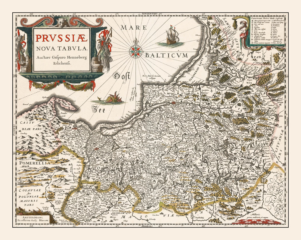 Vintage Map of Prussia 1635 print style example