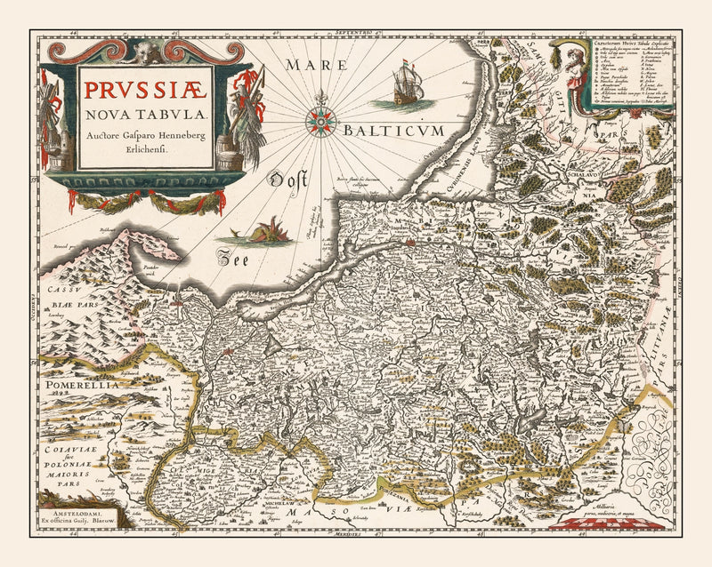 Size comparison using Vintage Map of Prussia 1635