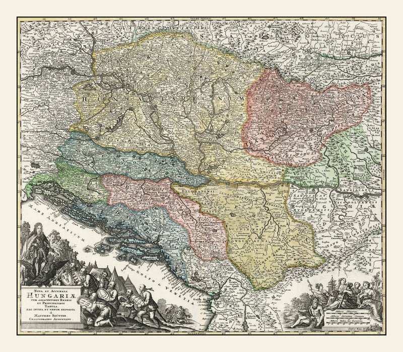 Size comparison using Vintage Map of Hungary 1725