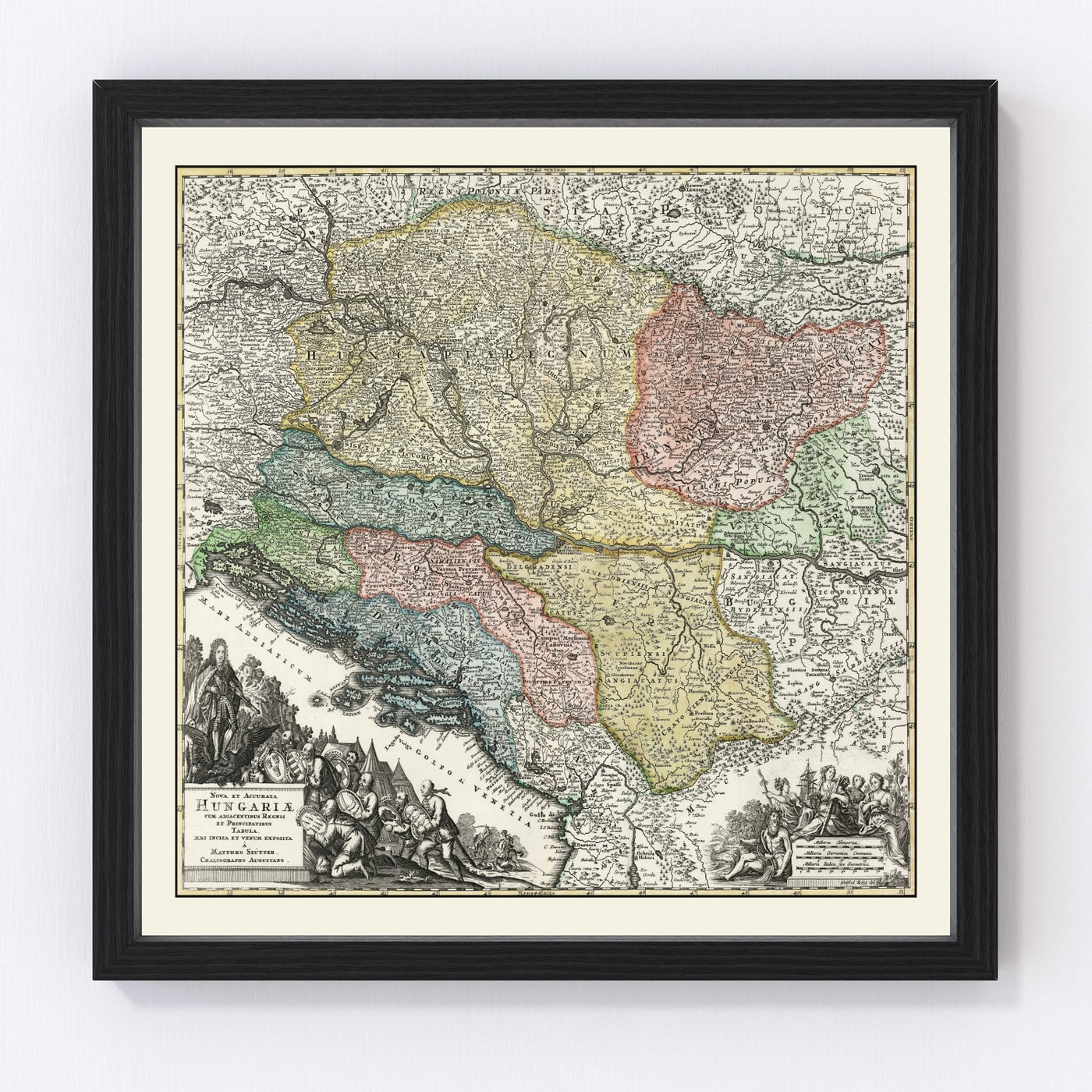 Hungary Vintage Map 1725