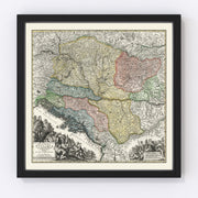 Hungary Vintage Map 1725