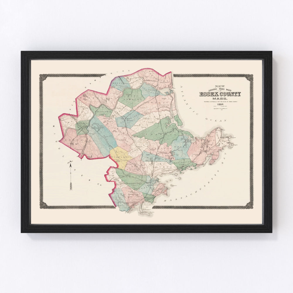 Essex County Vintage Map 1884
