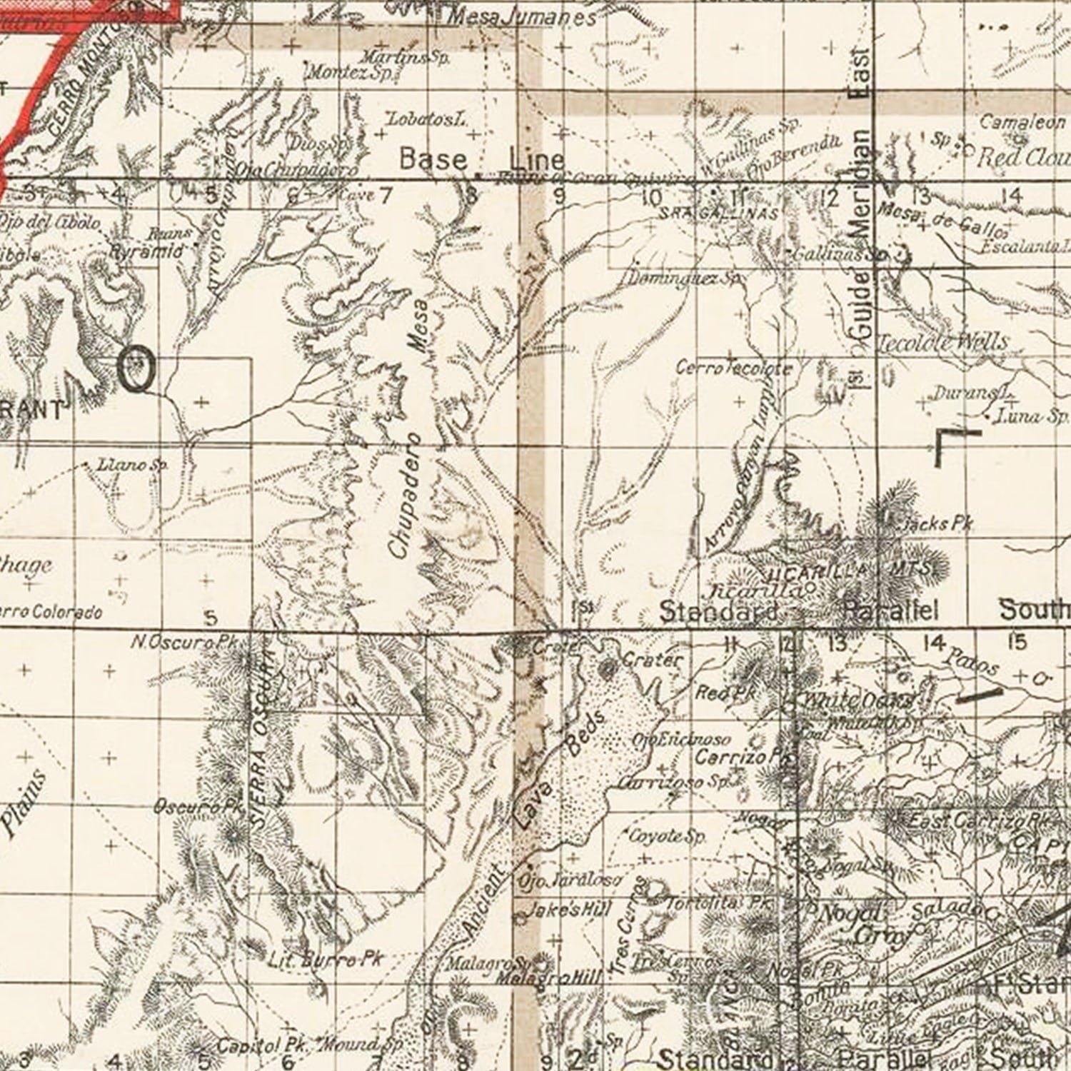 Restored historic details from the 1896 state map of County, New Mexico