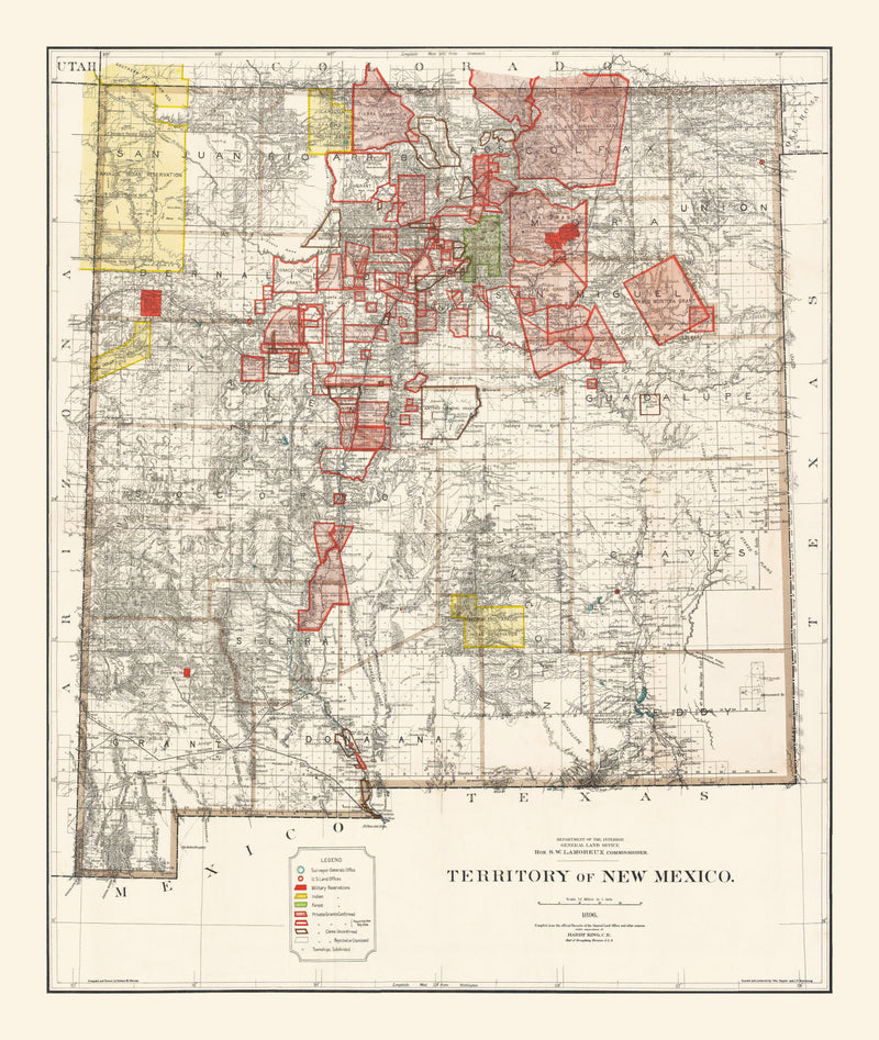 Size comparison using Vintage Map of New Mexico 1896