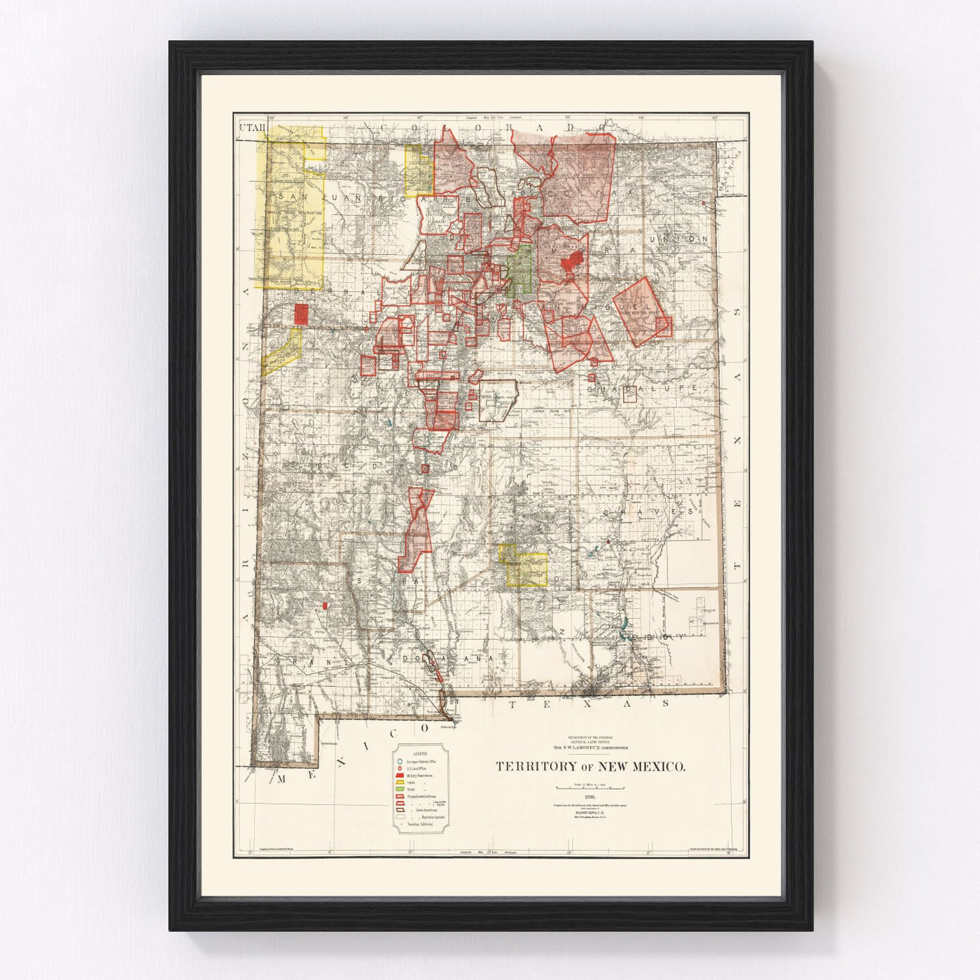 New Mexico Vintage Map 1896