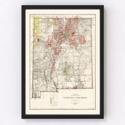 New Mexico Vintage Map 1896