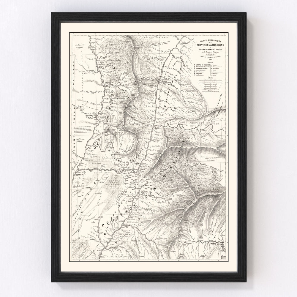 Paraguay Vintage Map 1873