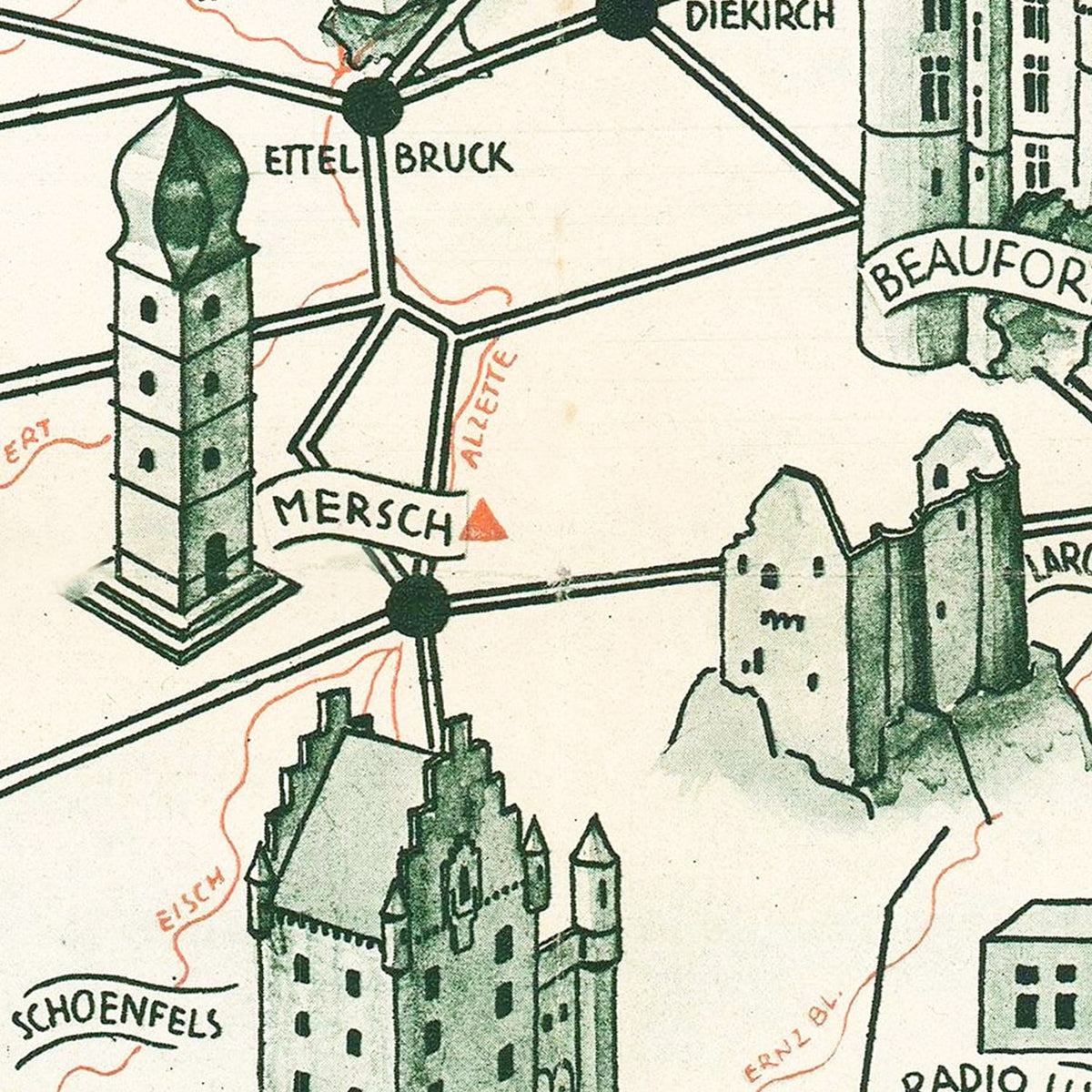 Restored historic details from the 1935 country map of County