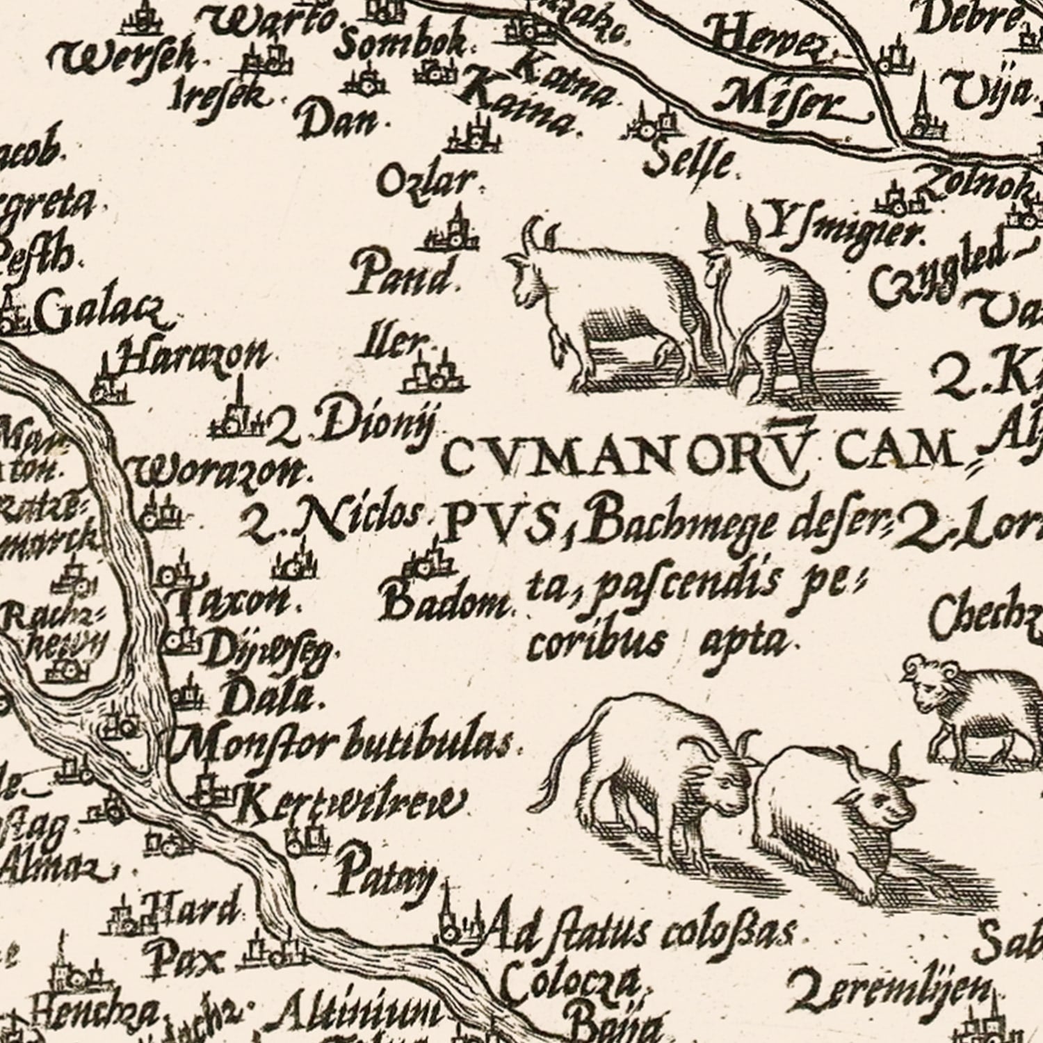 Restored historic details from the 1570 country map of County