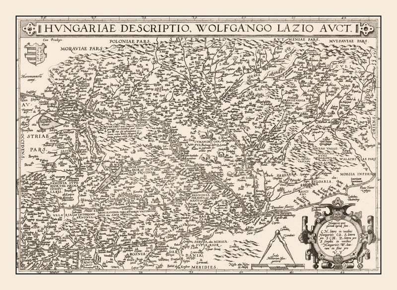 Size comparison using Vintage Map of Hungary 1570