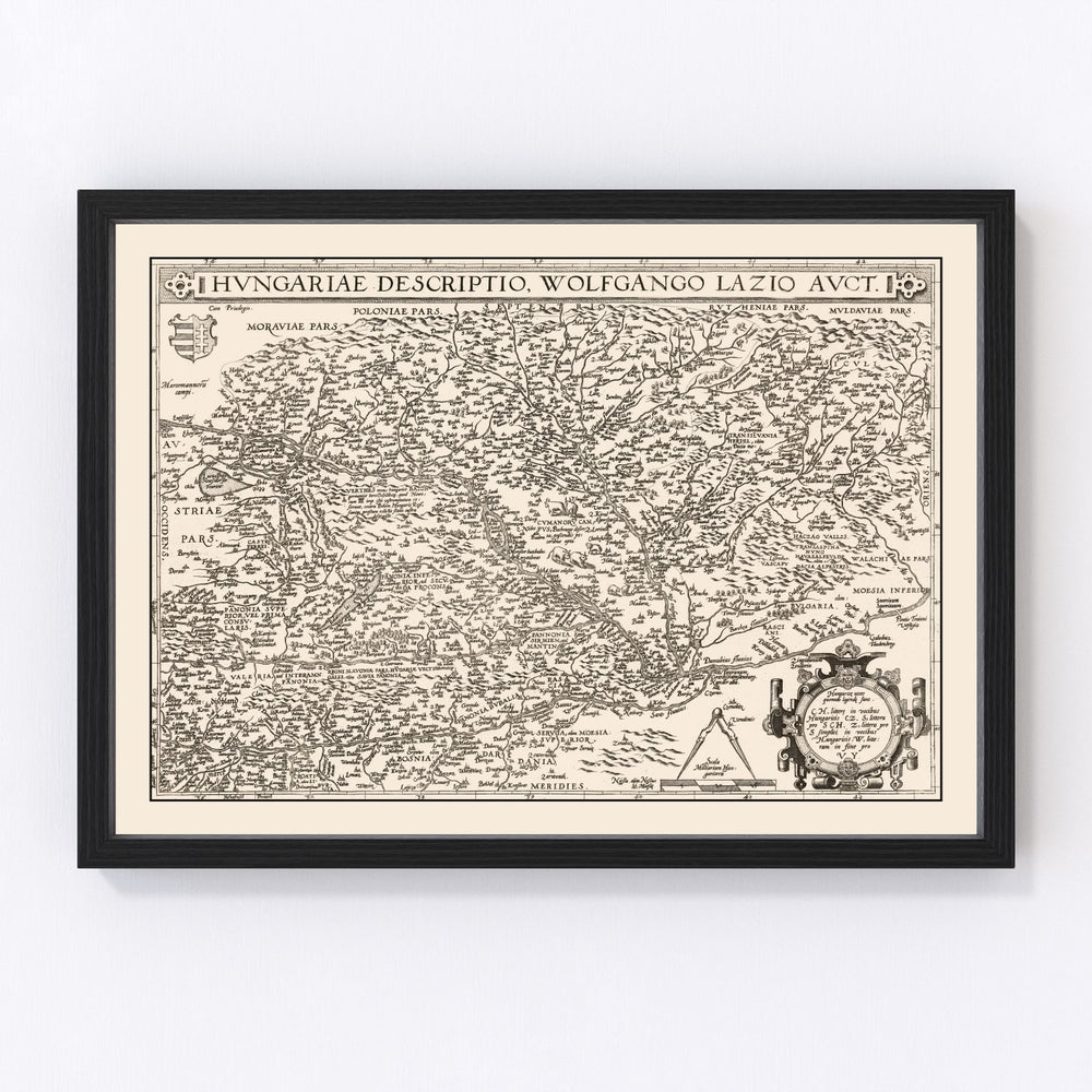 Hungary Vintage Map 1570