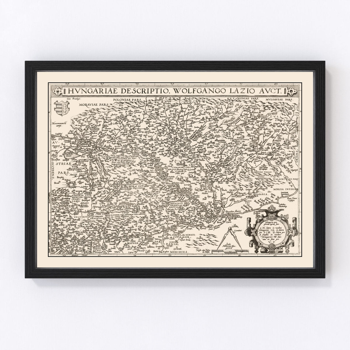 Hungary Vintage Map 1570