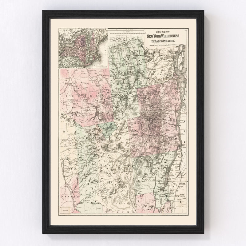 Vintage Adirondacks Map 1894