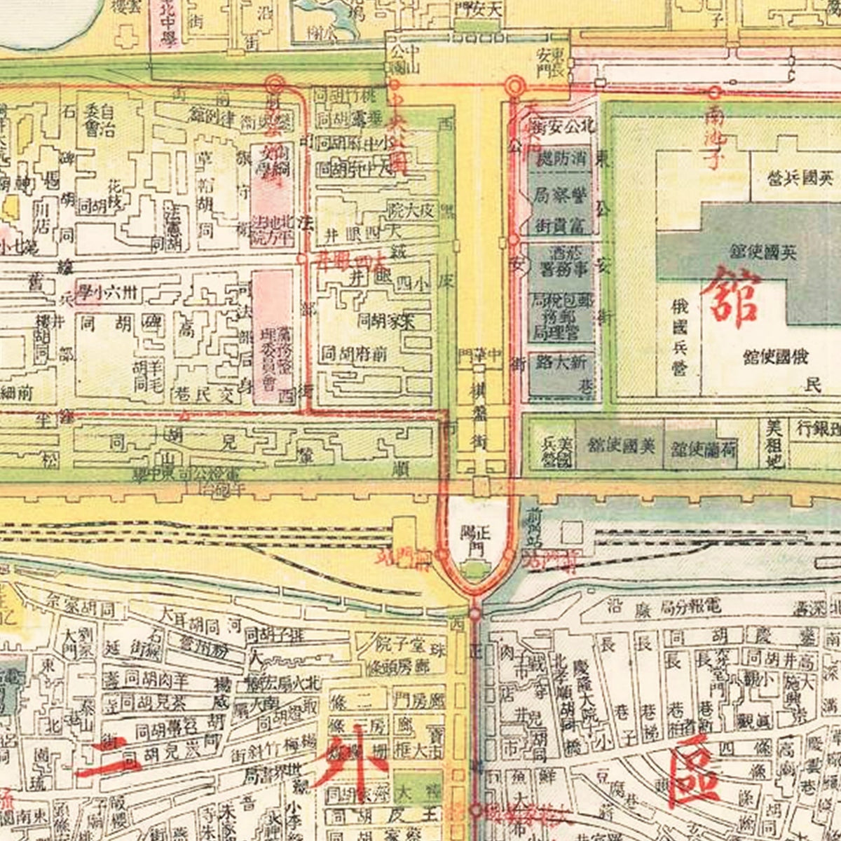 Restored historic details from the 1940 city map of Beijing