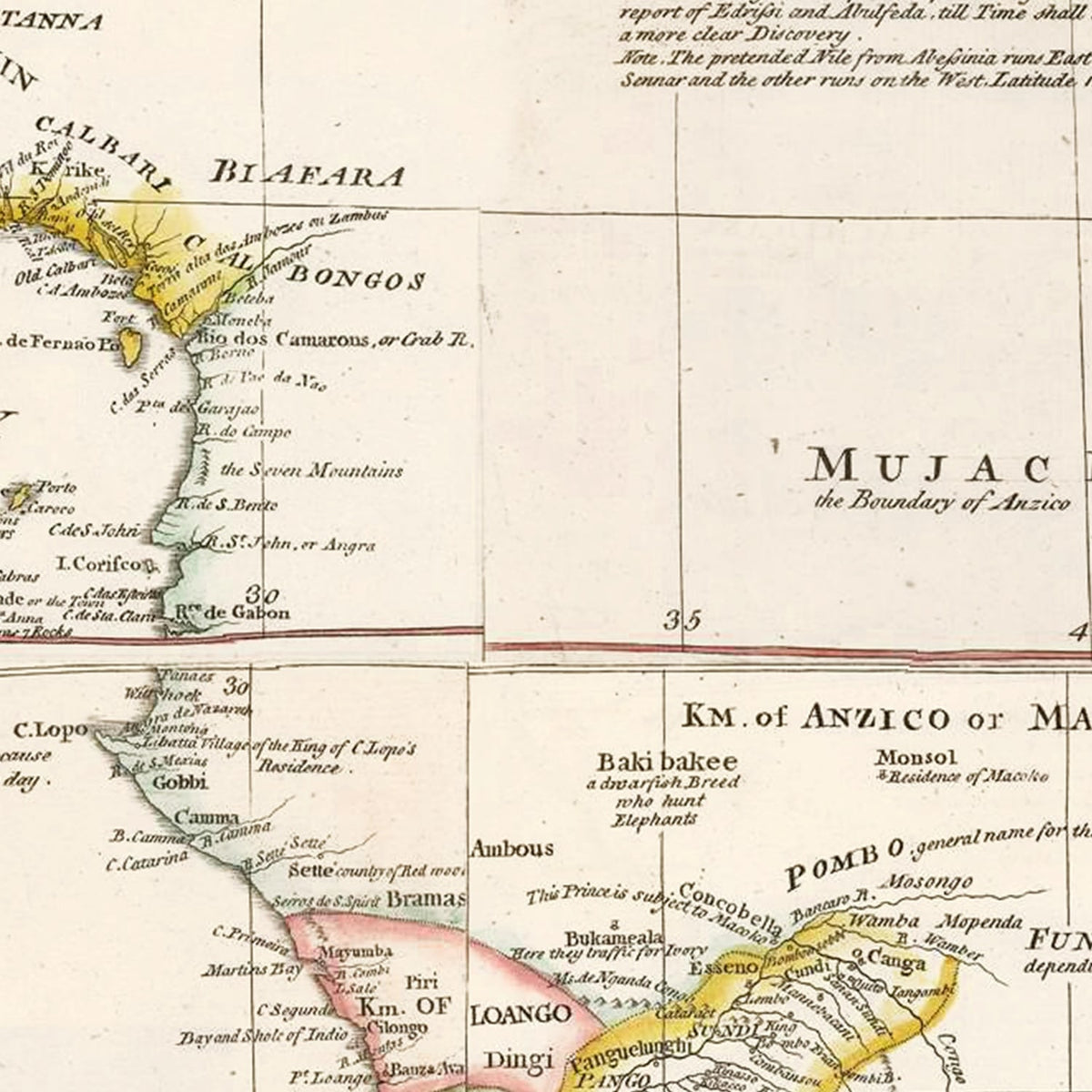 Restored historic details from the 1755 continent map of County