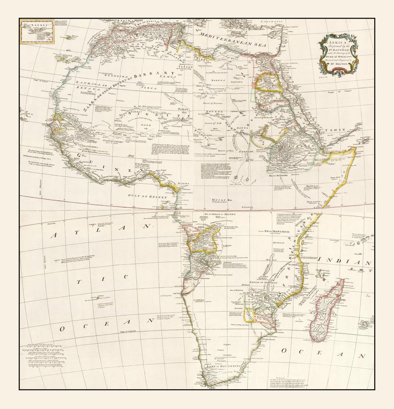 Size comparison using Vintage Africa Map 1755