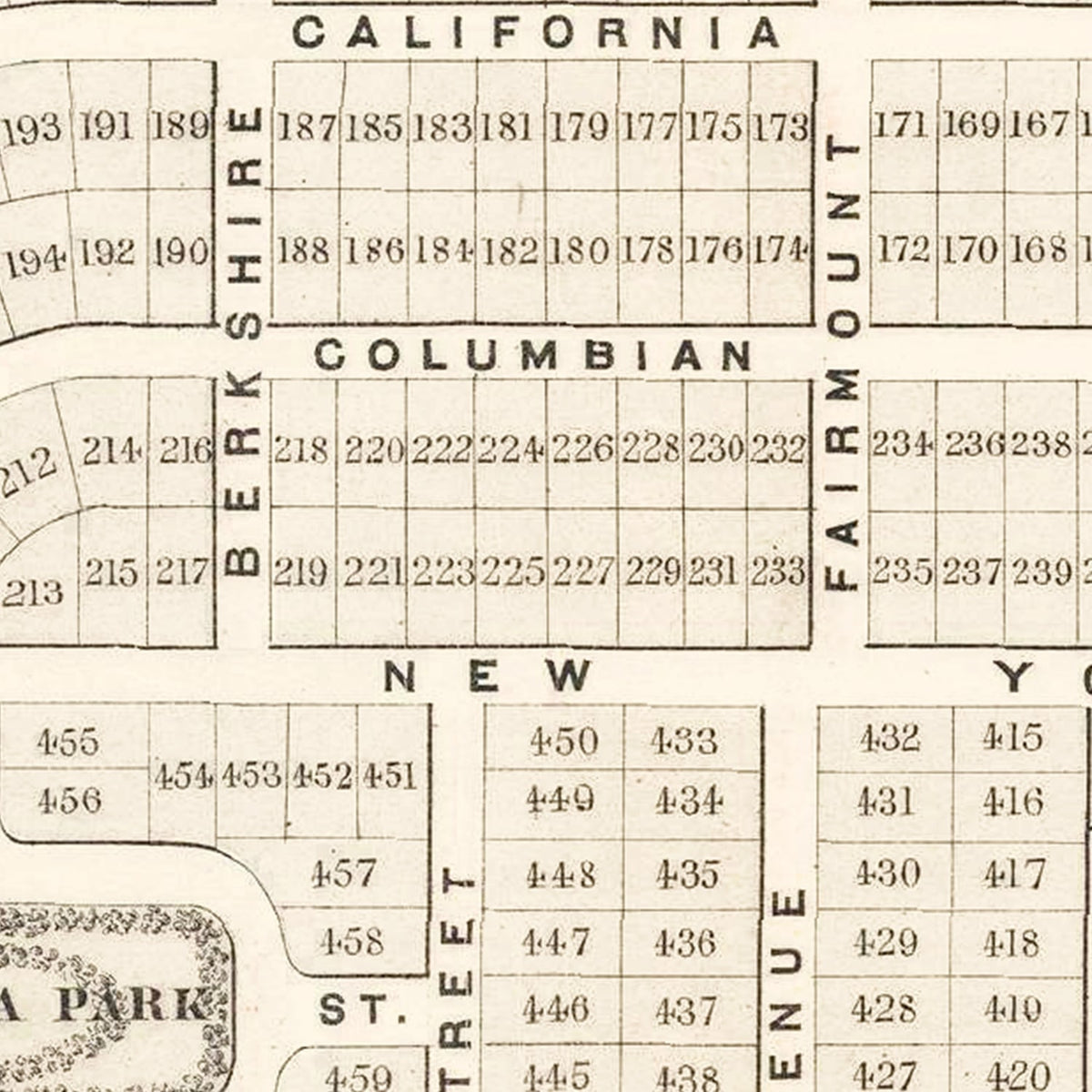 Restored historic details from the 1873 misc. attraction map of County, Massachusetts