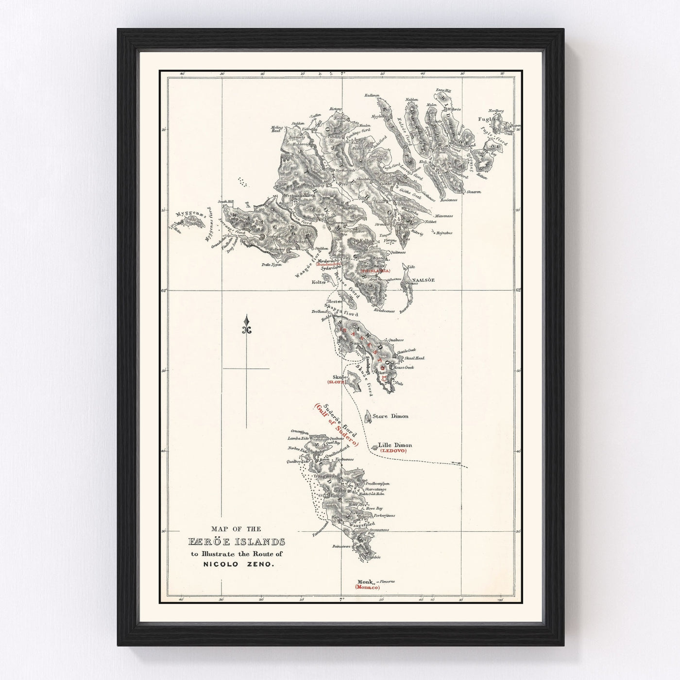 Faroe Islands Vintage Map 1873