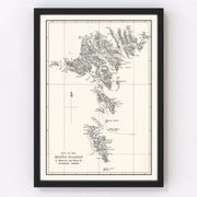 Faroe Islands Vintage Map 1873