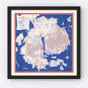 Mount Desert Island Vintage Map 1950