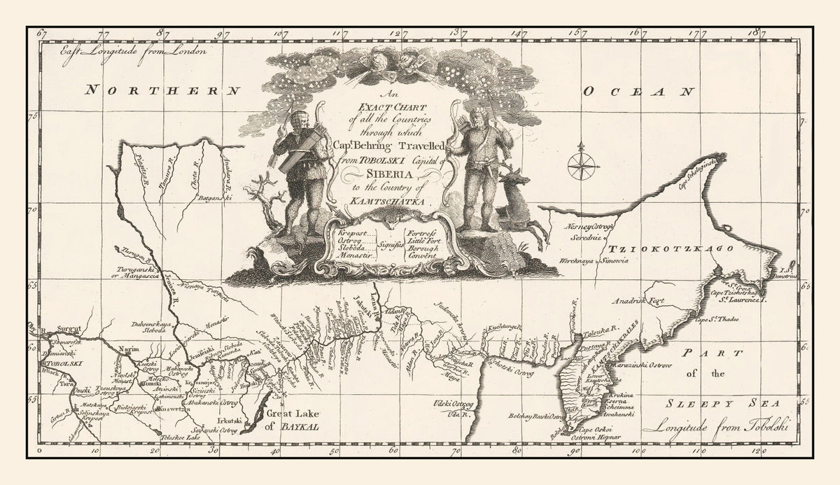 Preview of Vintage Map of Siberia 1744
