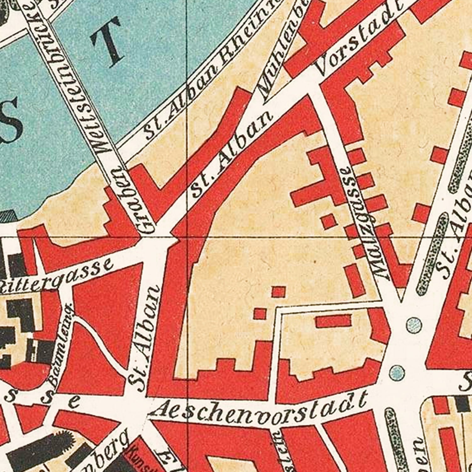 Restored historic details from the 1895 city map of Basel