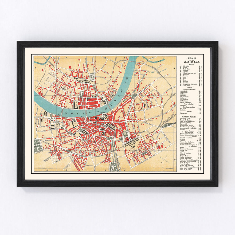 Basel Vintage Map 1895