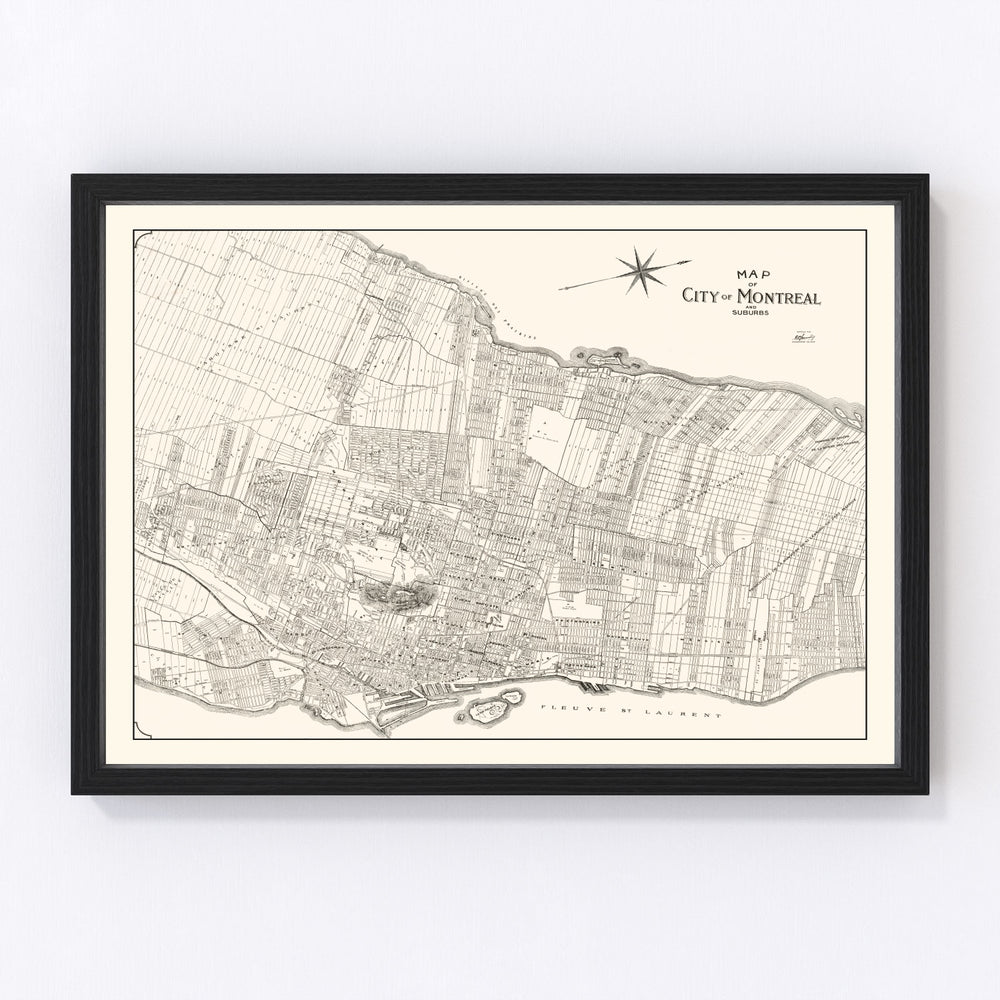 Montreal Vintage Map 1920
