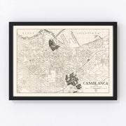Casablanca Vintage Map 1941