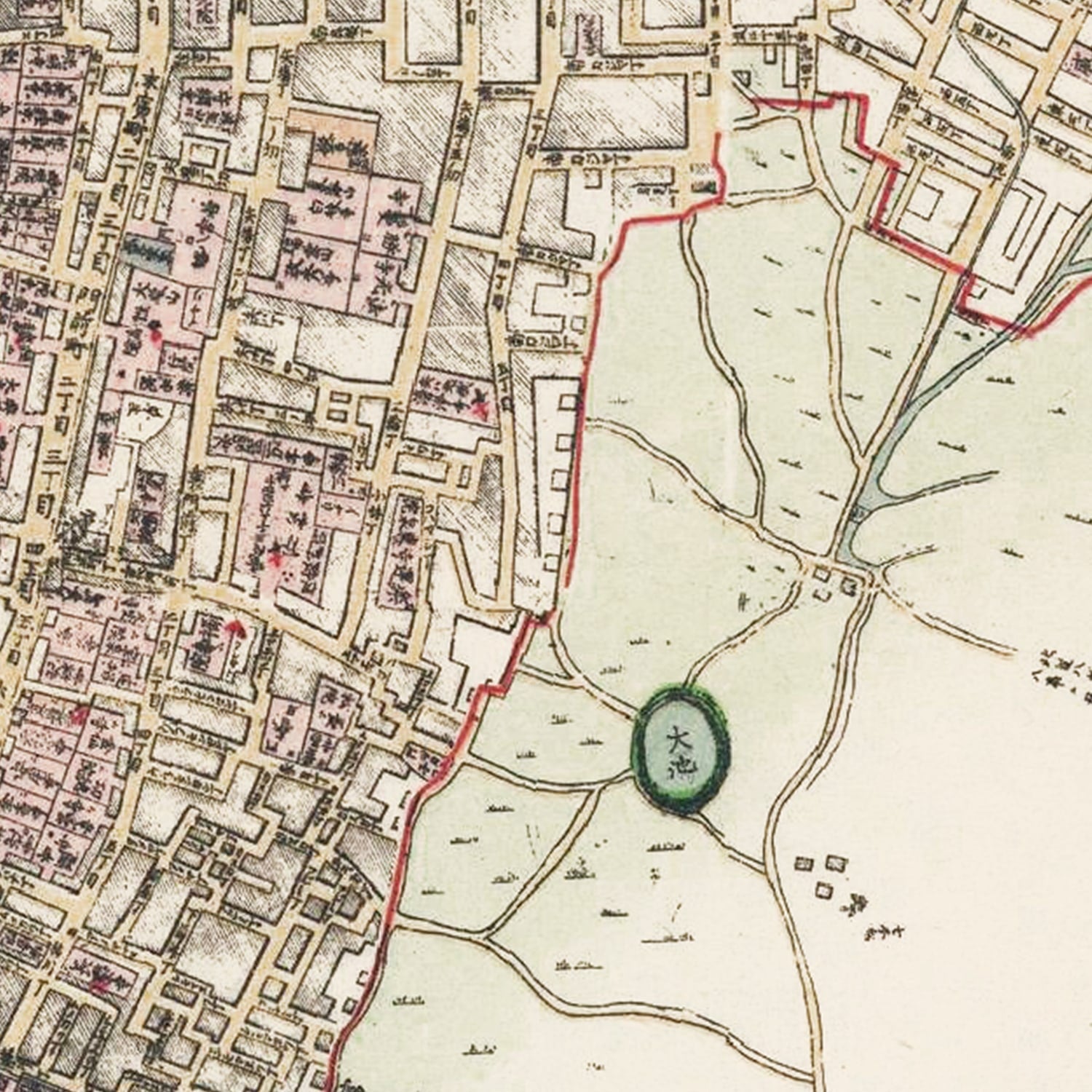 Restored historic details from the 1878 city map of Nagoya