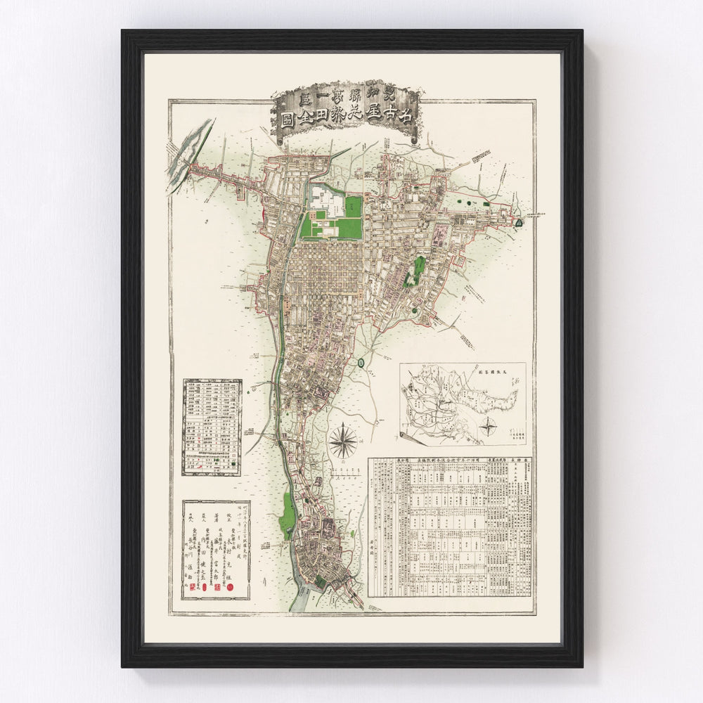 Nagoya Vintage Map 1878