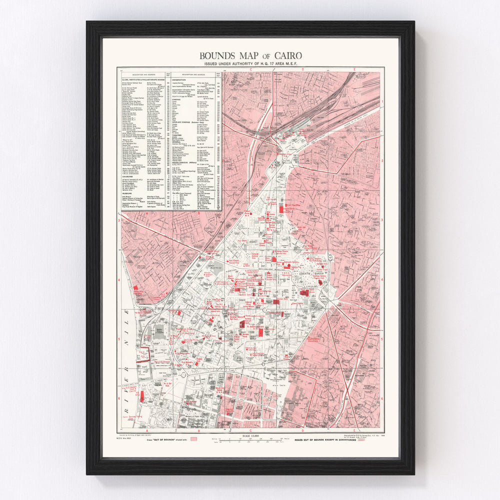 Cairo Vintage Map 1945