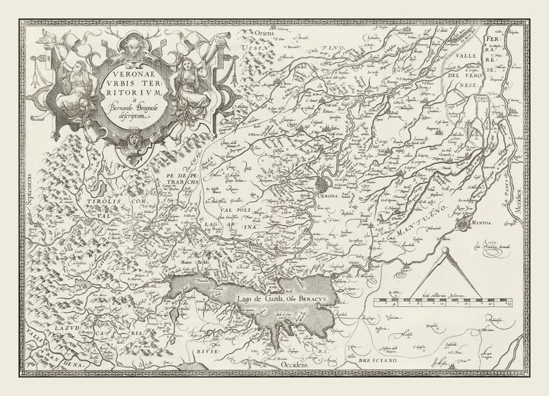 Size comparison using Vintage Map of Verona, Italy 1579