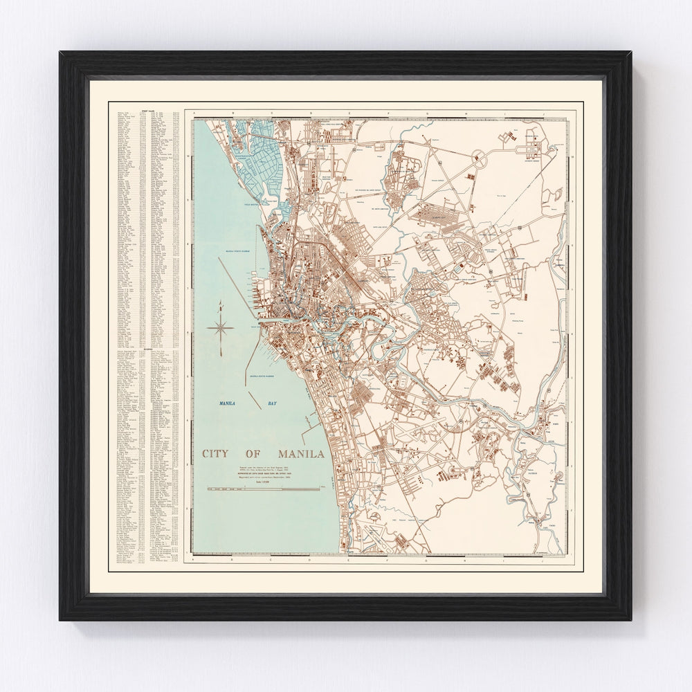 Manila Vintage Map 1945